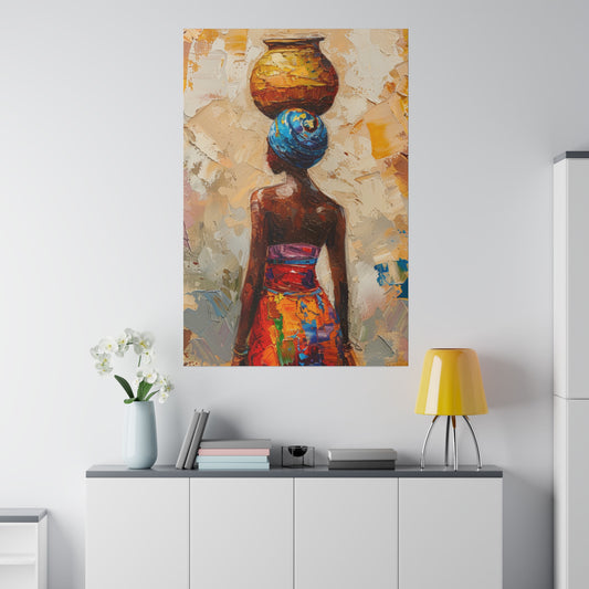 African woman wall art print, ethnic canvas wall decor