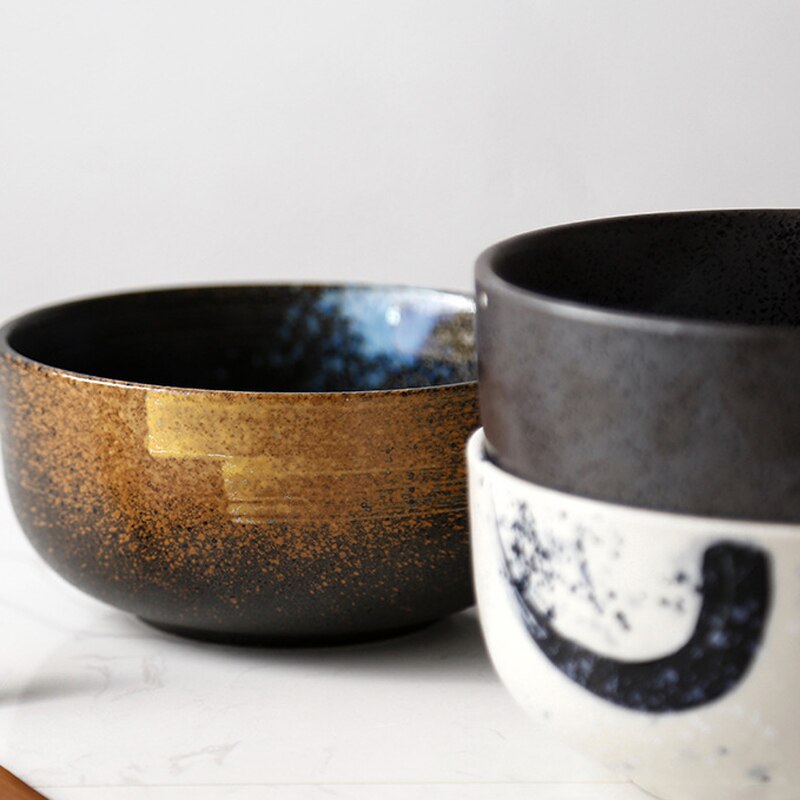 Japanese style ceramic ramen bowl