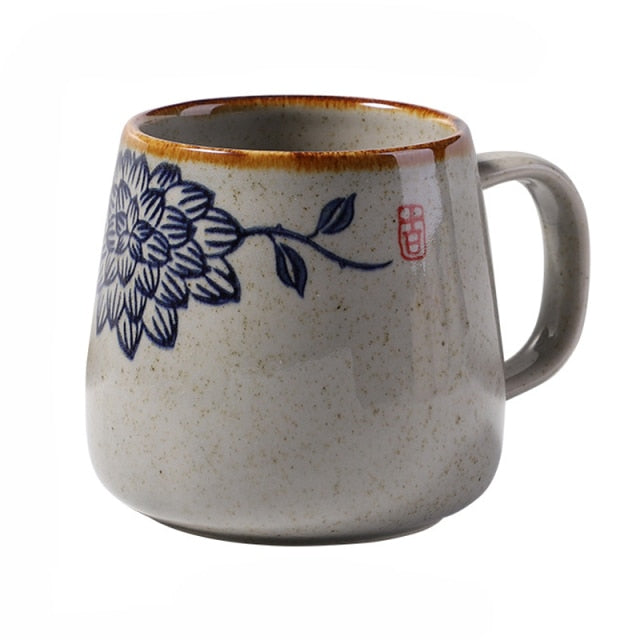 Japanese Retro Style Coffee Mug - 13 oz
