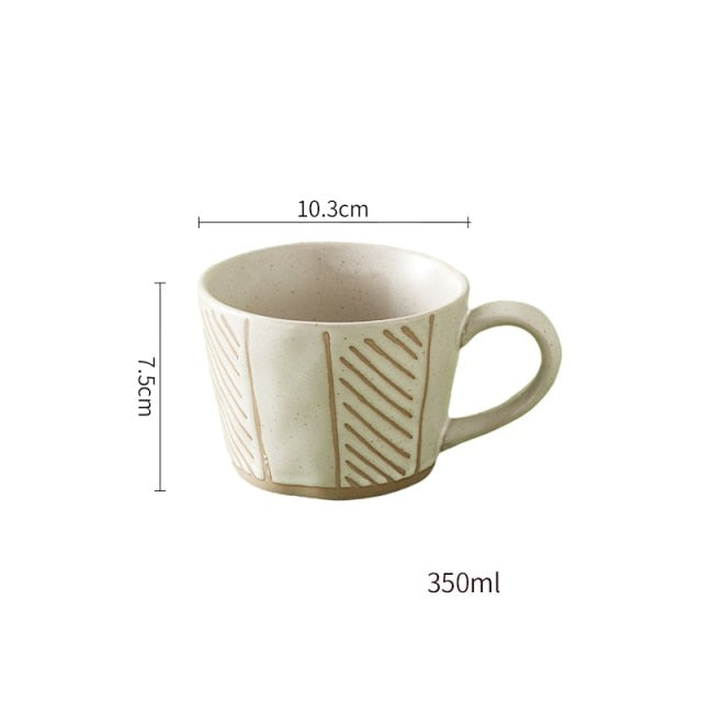 Retro style Hand-painted Cup - 10 oz
