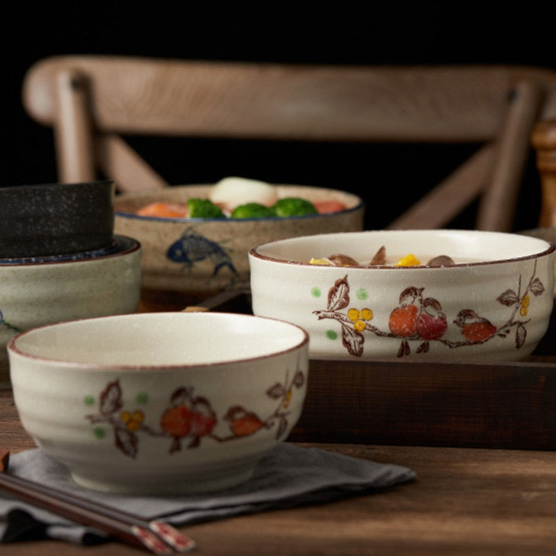 Japanese Vintage Style Ramen Bowl - 6/7 inch