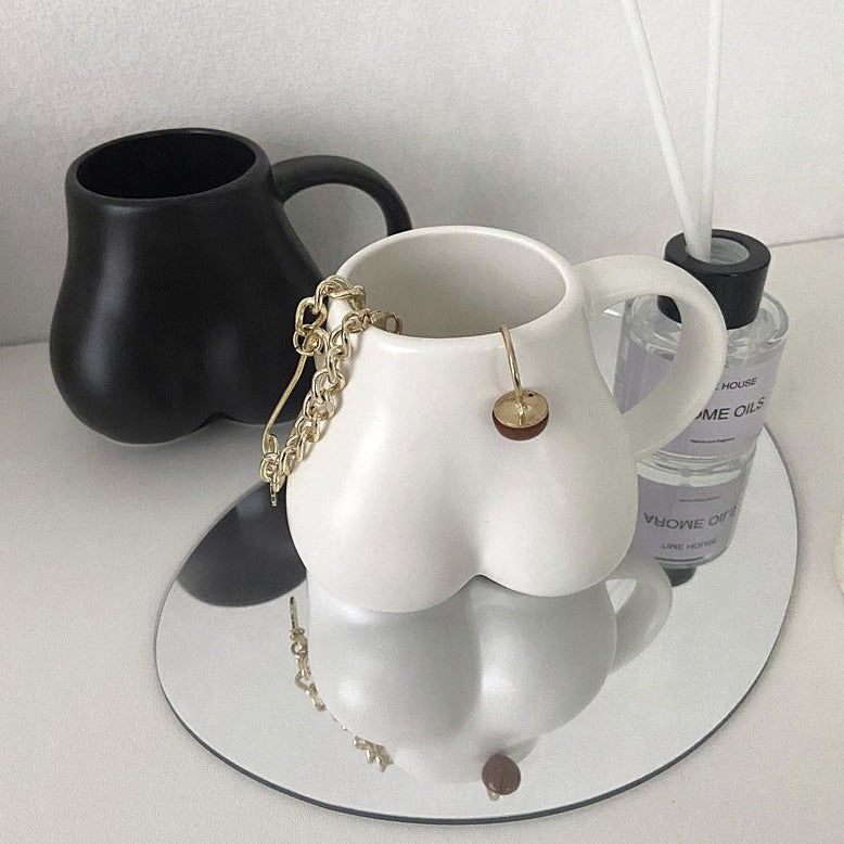Butt shaped ceramic mug, ass coffee cup, funny gift - 10 oz
